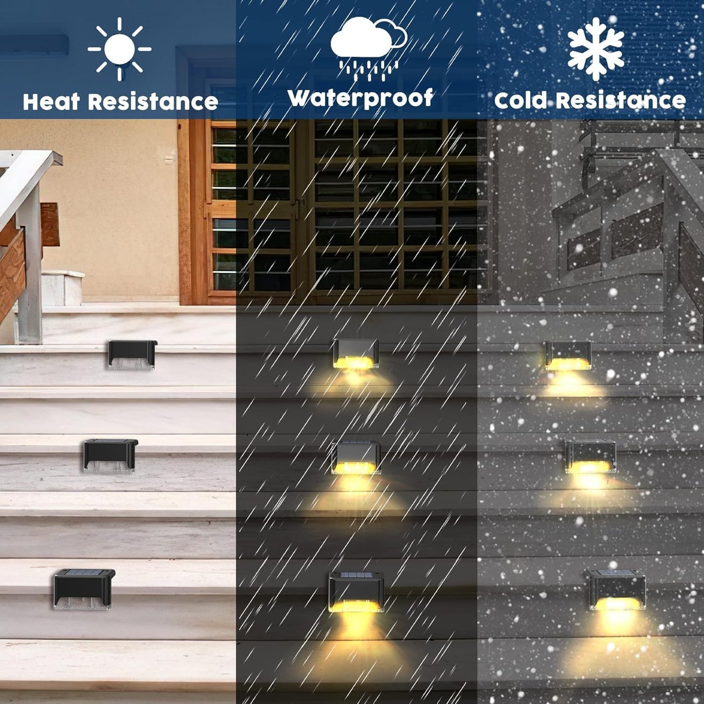 Radiant Solar Powered Waterproof Deck Lights for Outdoors