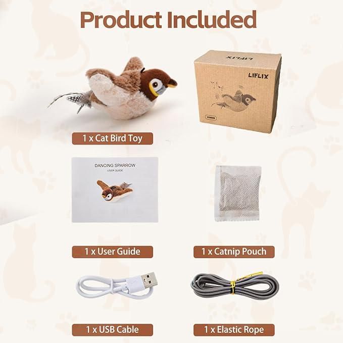 Interactive Chirping & Flapping Toy for Pets