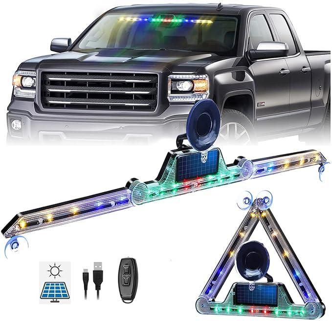 Solar Powered Wireless Foldable Road Safety Signal For Car