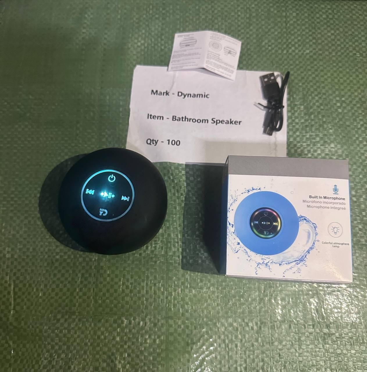 Bathroom Waterproof Wireless Bluetooth Speakers with LED Light