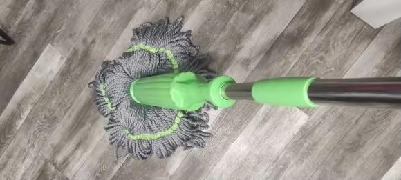 Trenzio 360° Spin Bamboo Mop | Self-Wringing, Reusable Microfiber Pad 🌱