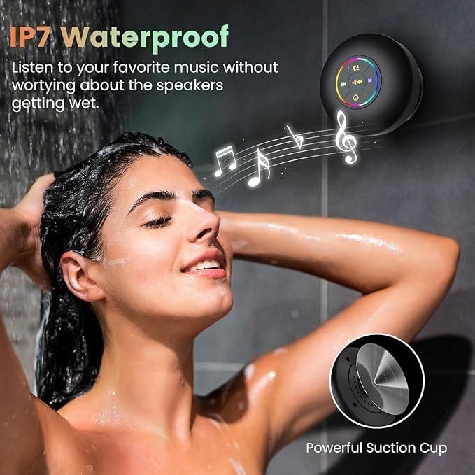 Bathroom Waterproof Wireless Bluetooth Speakers with LED Light
