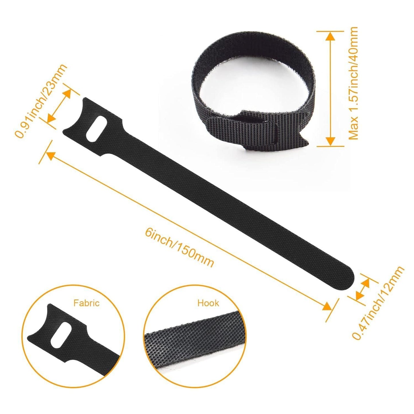 60 Pcs Velcro Cable Ties
