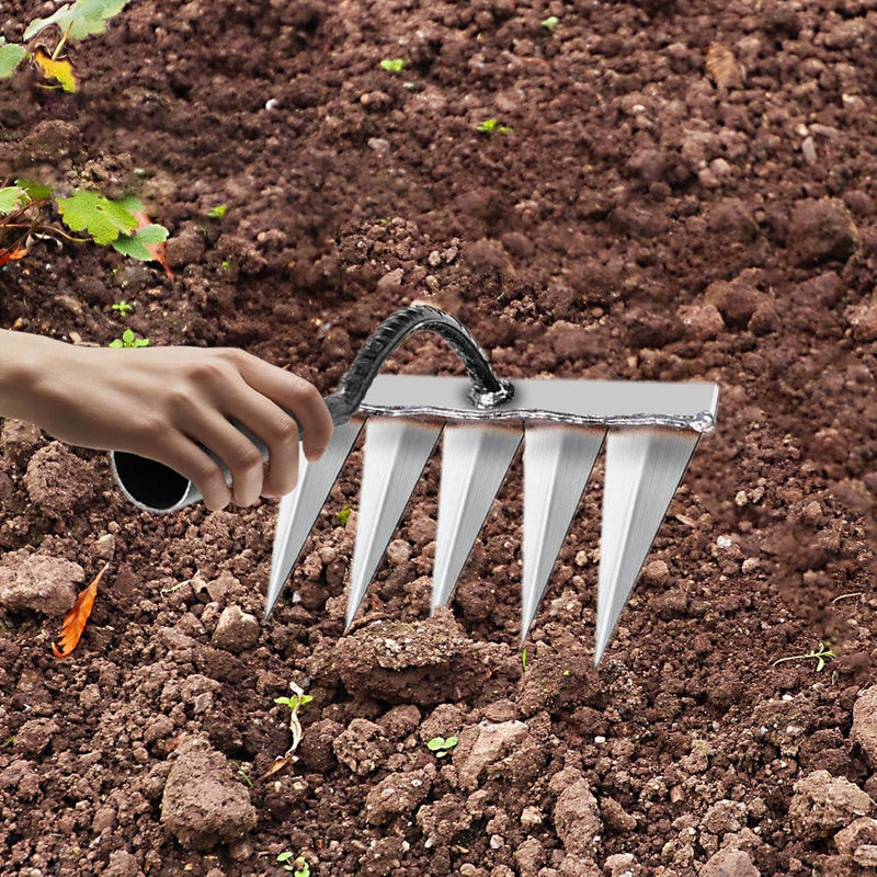 Powerful 5-Teeth Garden Tool for Effortless Weeding 🌿