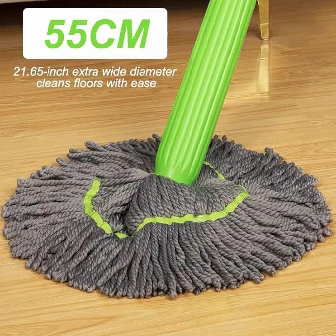 Trenzio 360° Spin Bamboo Mop | Self-Wringing, Reusable Microfiber Pad 🌱