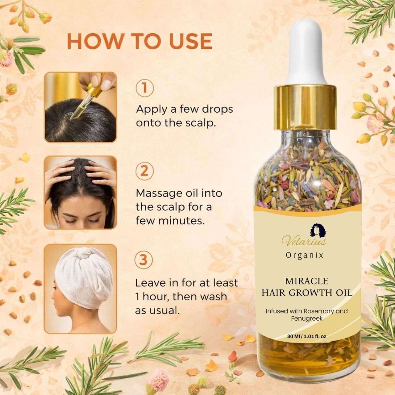 Miracle Hair Growth Oil 30 ml: Buy 1 Get 1 Free
