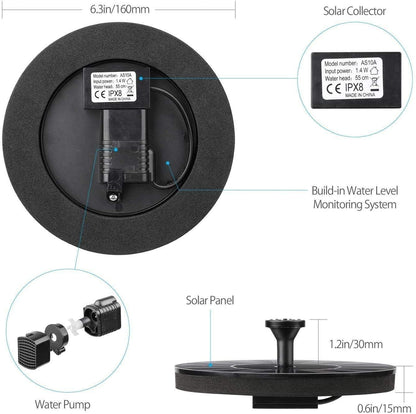 Solar Fountain Oasis (With LED Light)