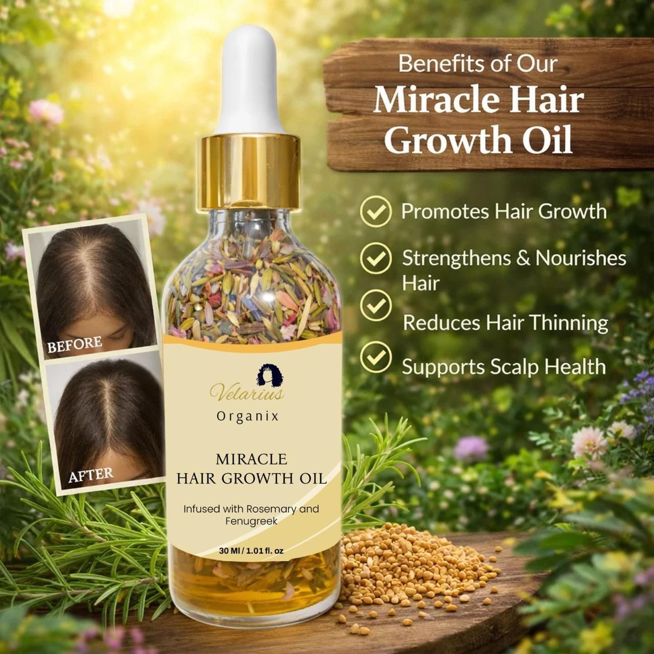Miracle Hair Growth Oil 30 ml: Buy 1 Get 1 Free