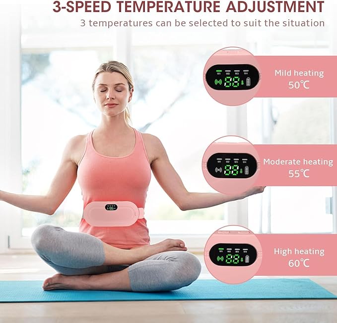 Portable Cordless Heating Pad For Cramps Relief & Massager(Pink)