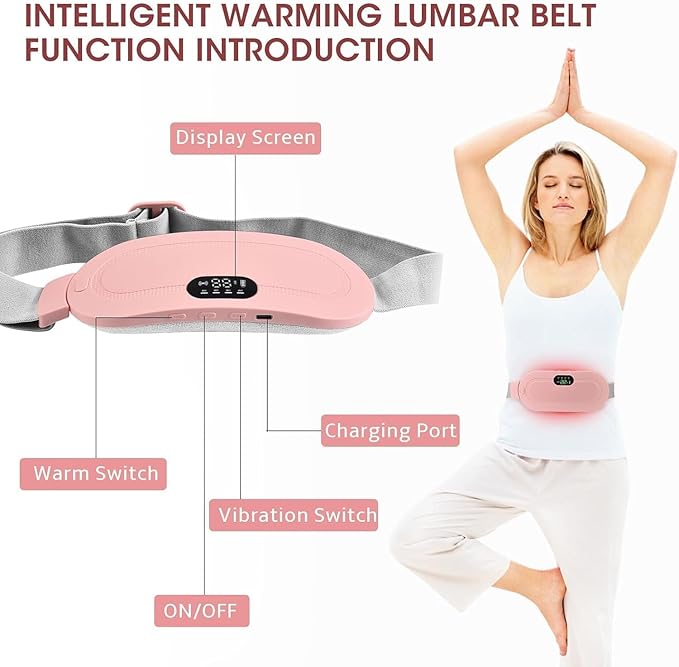 Portable Cordless Heating Pad For Cramps Relief & Massager(Pink)