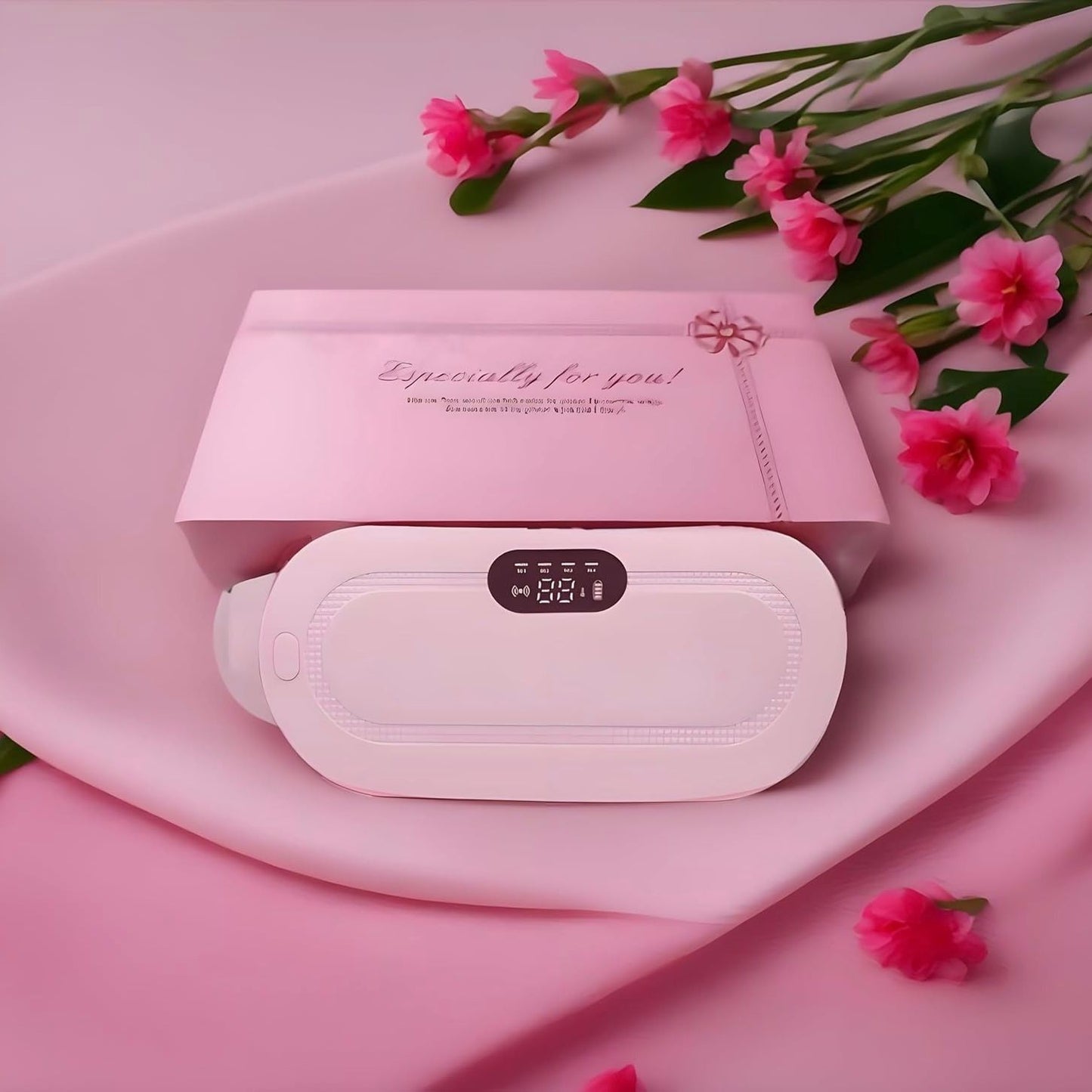 Portable Cordless Heating Pad For Cramps Relief & Massager(Pink)